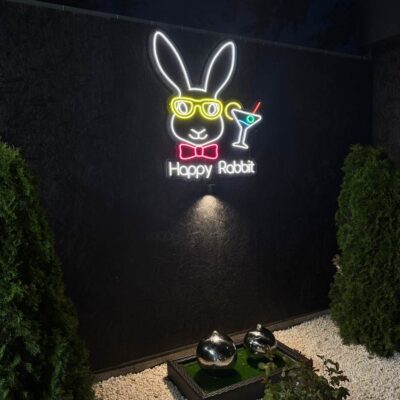 Неоновая вывеска Happy Rabbit